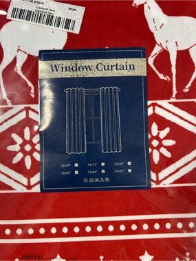 Window Curtain - Red 52x84 holiday set of 2